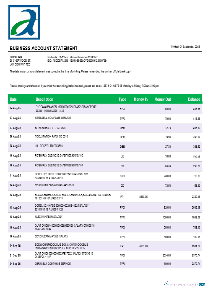 Download Atlantic company checking account statement Word and PDF template Photoshop template